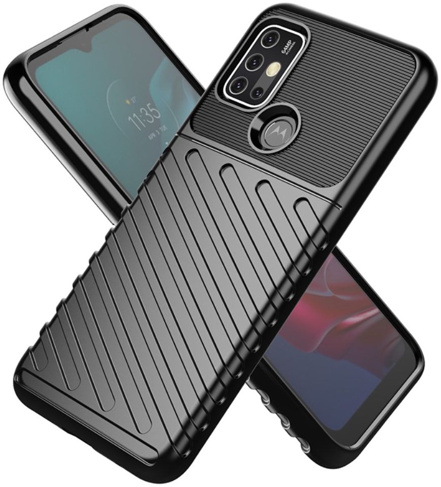 Motorola Moto G10/G20/G30 Hoesje Twill Thunder TPU Back Cover Zwart afbeelding 3