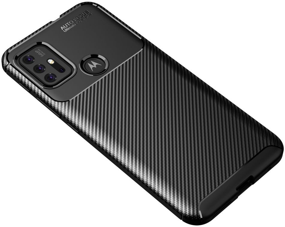 Motorola Moto G10/G20/G30 Hoesje Siliconen Carbon TPU Back Cover Zwart afbeelding 6