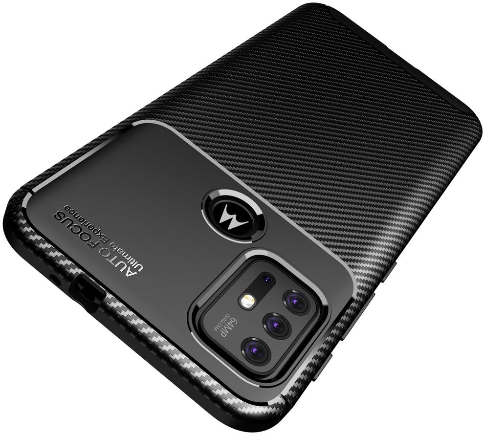 Motorola Moto G10/G20/G30 Hoesje Siliconen Carbon TPU Back Cover Zwart afbeelding 8