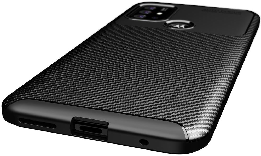 Motorola Moto G10/G20/G30 Hoesje Siliconen Carbon TPU Back Cover Zwart afbeelding 9