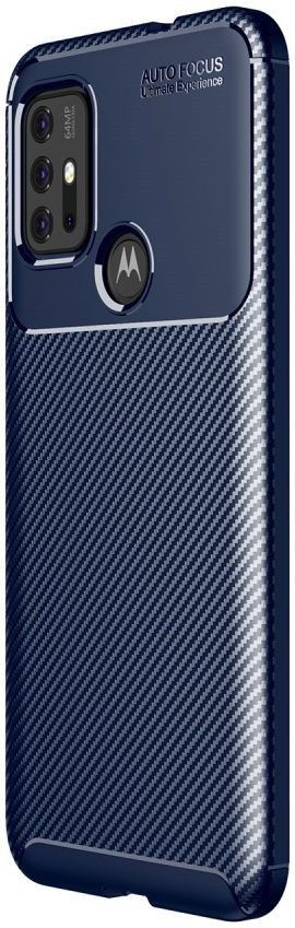 Motorola Moto G10/G20/G30 Hoesje Siliconen Carbon TPU Back Cover Blauw afbeelding 1