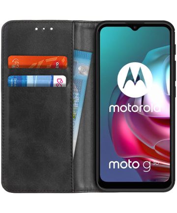 Motorola Moto G10/G20/G30 Hoesje Portemonnee Book Case Splitleer Zwart Hoesjes