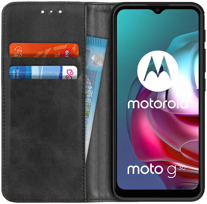 Motorola Moto G10/G20/G30 Hoesje Portemonnee Book Case Splitleer Zwart afbeelding 1