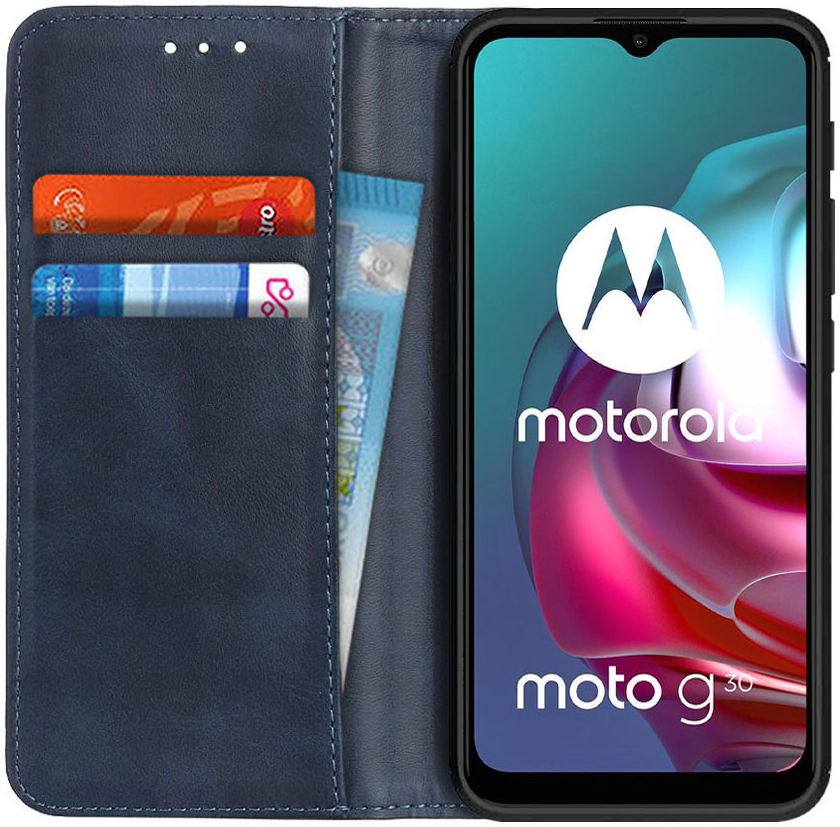 Motorola Moto G10/G20/G30 Hoesje Portemonnee Book Case Splitleer Blauw afbeelding 1