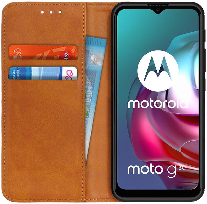 Motorola Moto G10/G20/G30 Hoesje Portemonnee Book Case Splitleer Brown afbeelding 1