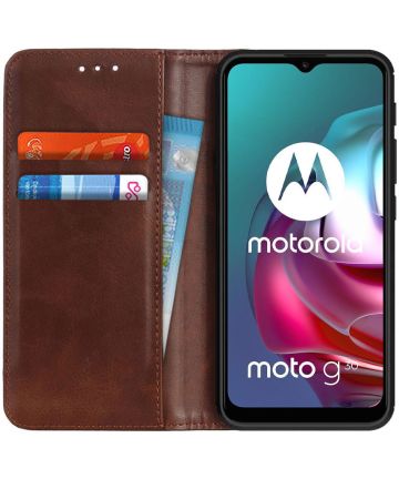 Motorola Moto G10/G20/G30 Hoesje Portemonnee Book Case Splitleer Bruin Hoesjes