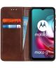 Motorola Moto G10/G20/G30 Hoesje Portemonnee Book Case Splitleer Bruin