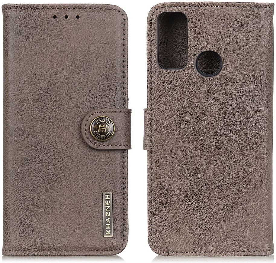 Motorola Moto G10/G20/G30 Hoesje Portemonnee Drukknoop Sluiting Coffee afbeelding 4