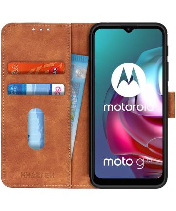 Motorola Moto G10/G20/G30 Hoesje Portemonnee Kunstleer Book Case Bruin Hoesjes