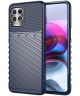 Motorola Moto G100 Hoesje Twill Thunder Texture TPU Back Cover Blauw