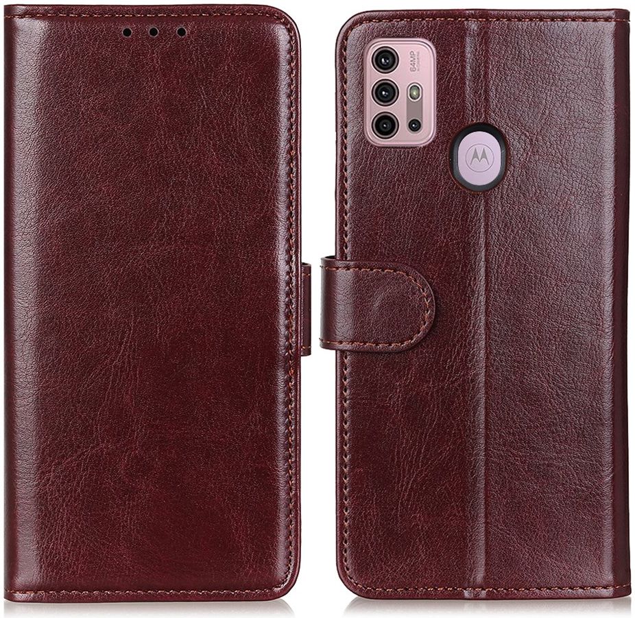 Motorola Moto G10 / G20 / G30 Hoesje Vintage Book Case Kunstleer Bruin afbeelding 6