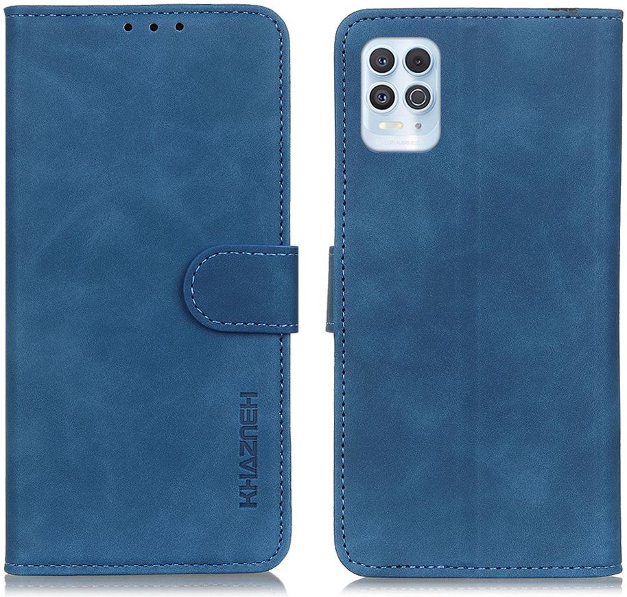 KHAZNEH Motorola Moto G100 Hoesje Retro Wallet Book Case Blauw afbeelding 6