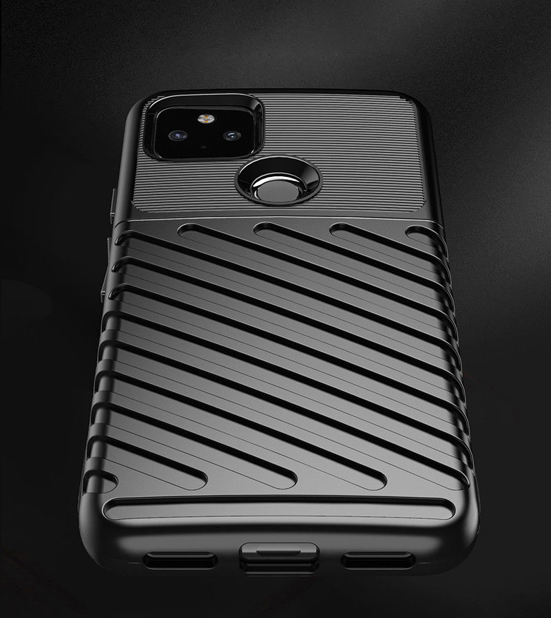 Google Pixel 5a Hoesje Twill Thunder Texture TPU Back Cover Zwart afbeelding 7