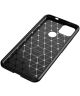 Google Pixel 5a Hoesje Siliconen Carbon TPU Back Cover Blauw