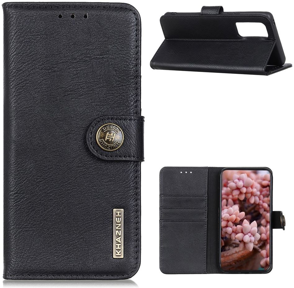 Oppo Find X3 Lite / Reno5 Hoesje Portemonnee Drukknoop Sluiting Zwart afbeelding 5
