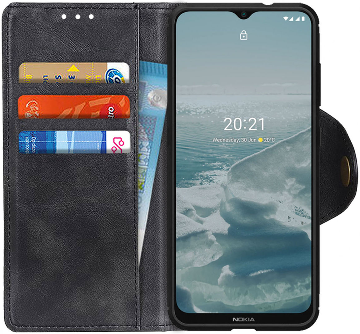 Nokia 6.3 / G10 / G20 Hoesje Portemonnee Kunstleer Book Case Zwart afbeelding 1