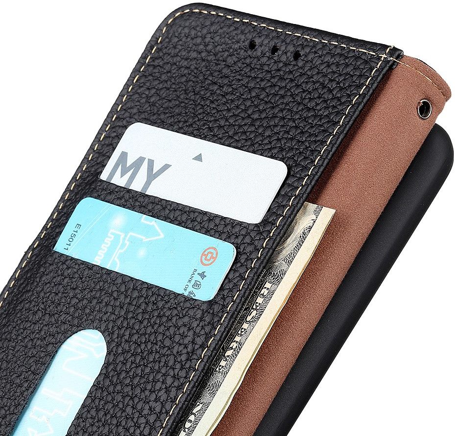 Nokia 6.3 / G10 / G20 Hoesje Portemonnee Book Case Echt Leer Zwart afbeelding 3