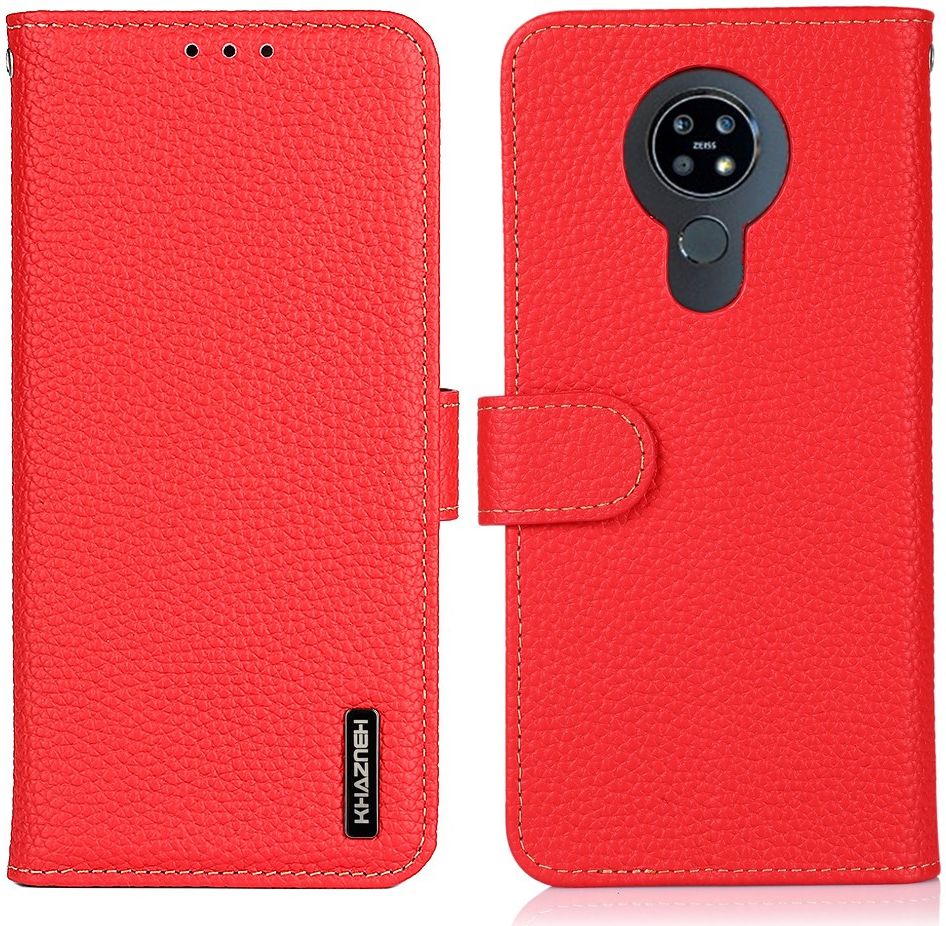 Nokia 6.3 / G10 / G20 Hoesje Portemonnee Book Case Echt Leer Rood afbeelding 4