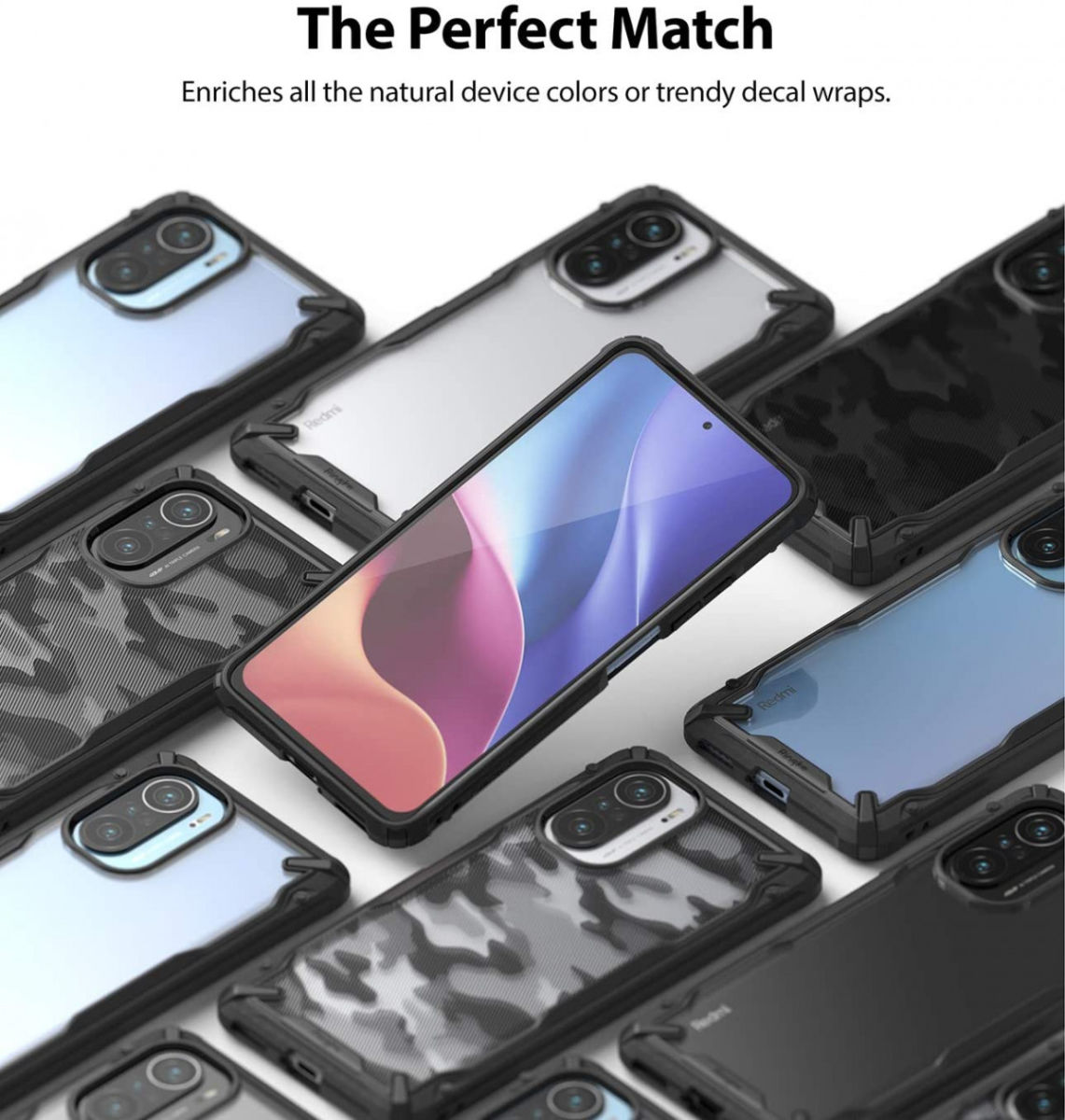 Ringke Fusion X Xiaomi Poco F3 / Mi 11i Hoesje Back Cover Zwart afbeelding 7