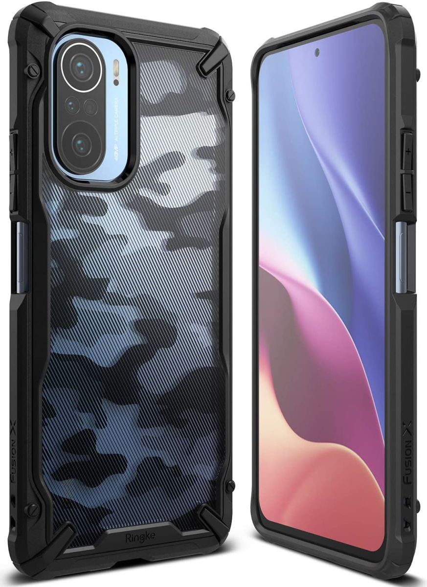 Ringke Fusion X Xiaomi Poco F3 / Mi 11i Hoesje Back Cover Camo Zwart afbeelding 1