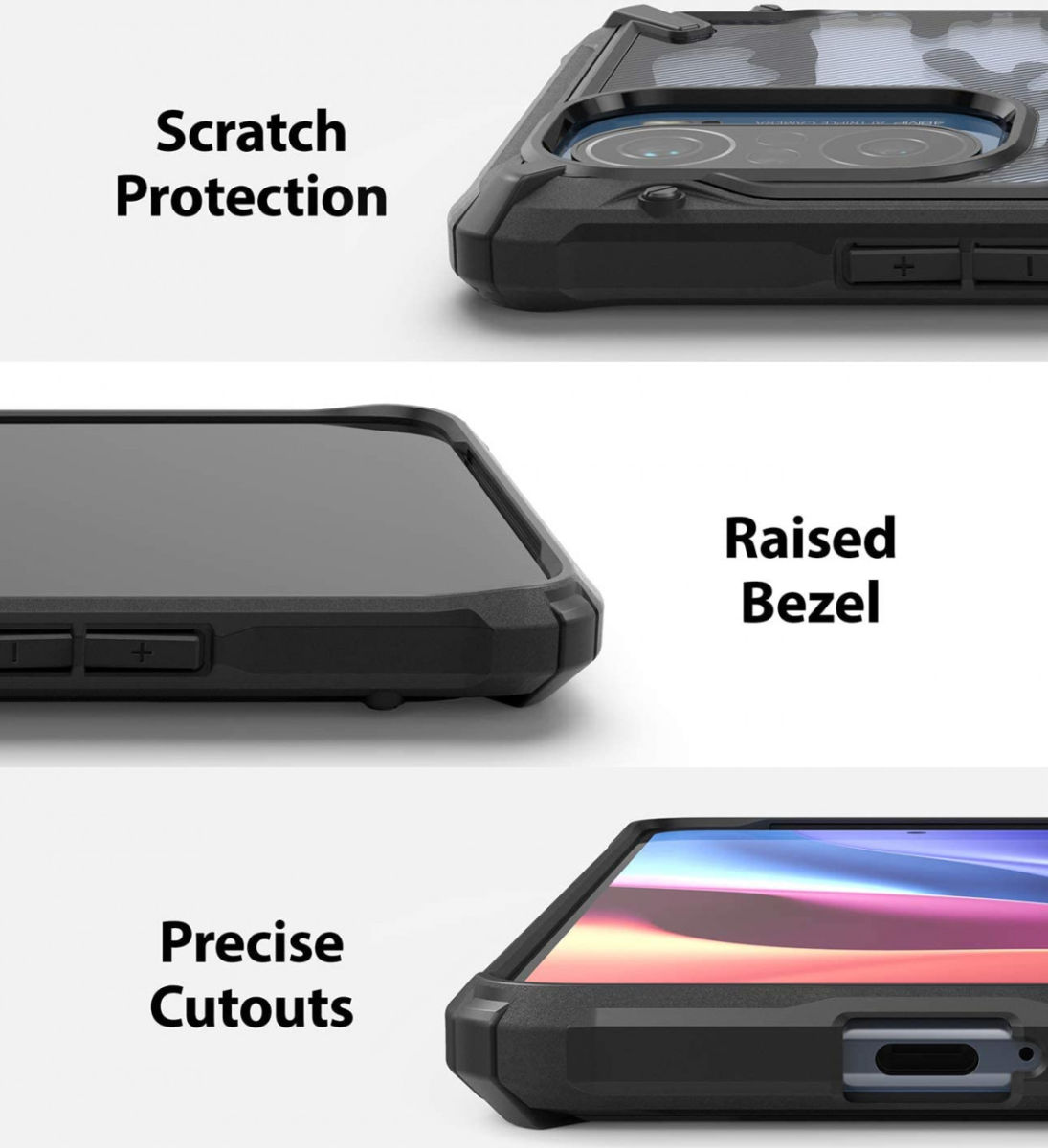 Ringke Fusion X Xiaomi Poco F3 / Mi 11i Hoesje Back Cover Camo Zwart afbeelding 5