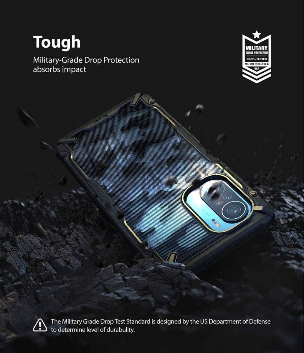 Ringke Fusion X Xiaomi Poco F3 / Mi 11i Hoesje Back Cover Camo Zwart afbeelding 6