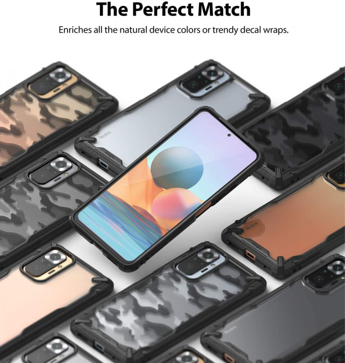 Ringke Fusion X Xiaomi Redmi Note 10 Pro Hoesje Camo Zwart afbeelding 8