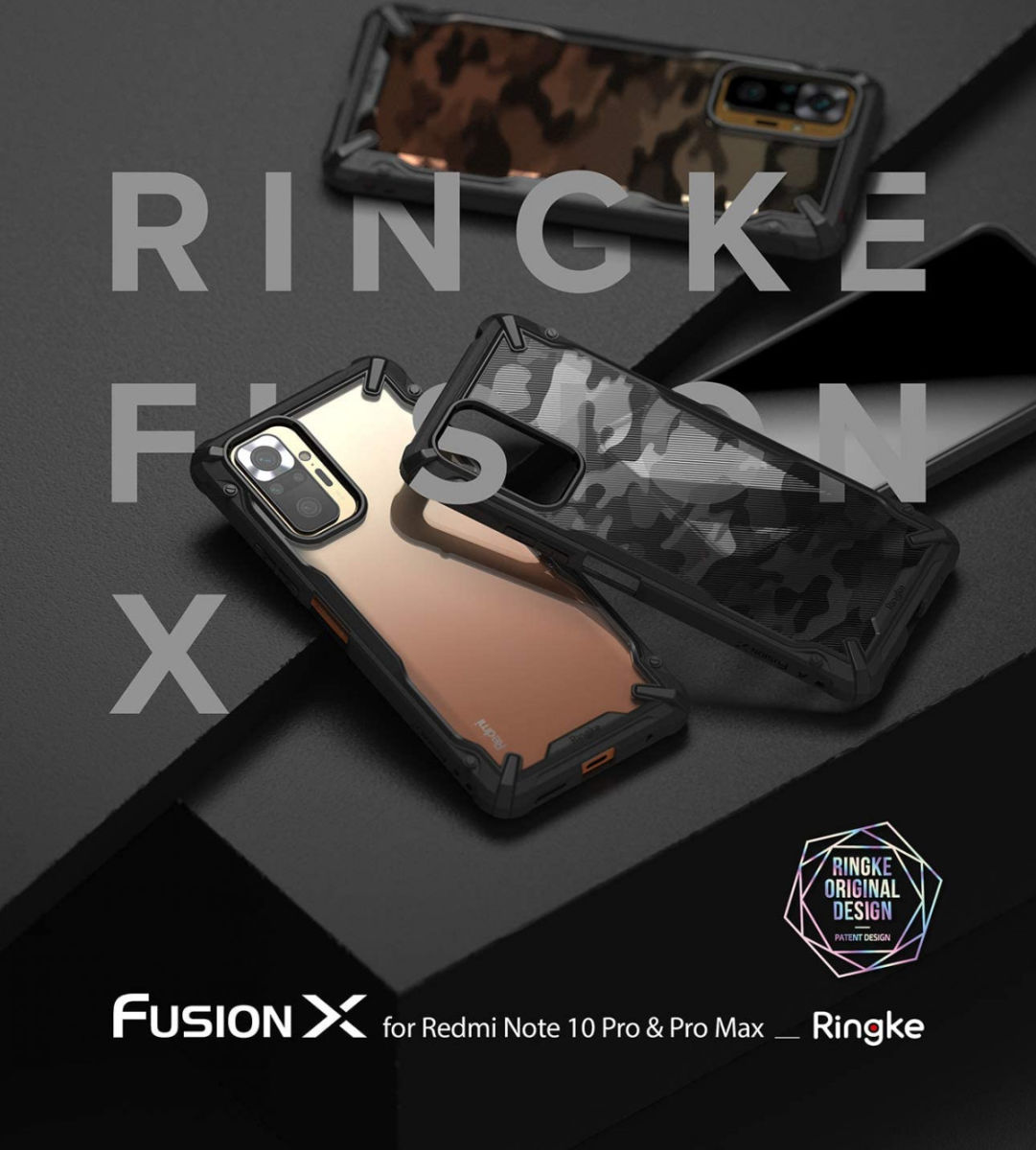 Ringke Fusion X Xiaomi Redmi Note 10 Pro Hoesje Camo Zwart afbeelding 10