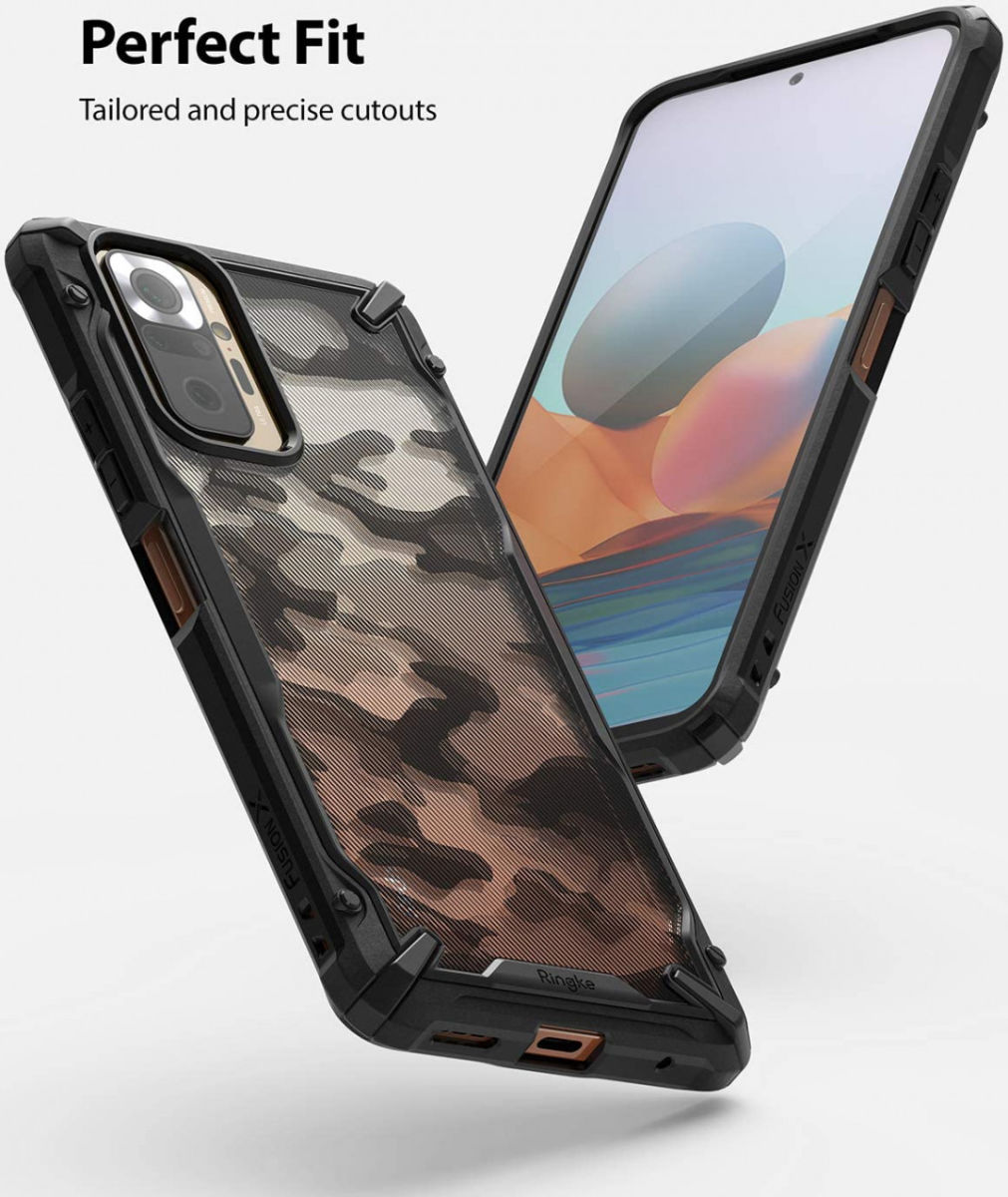 Ringke Fusion X Xiaomi Redmi Note 10 Pro Hoesje Camo Zwart afbeelding 3