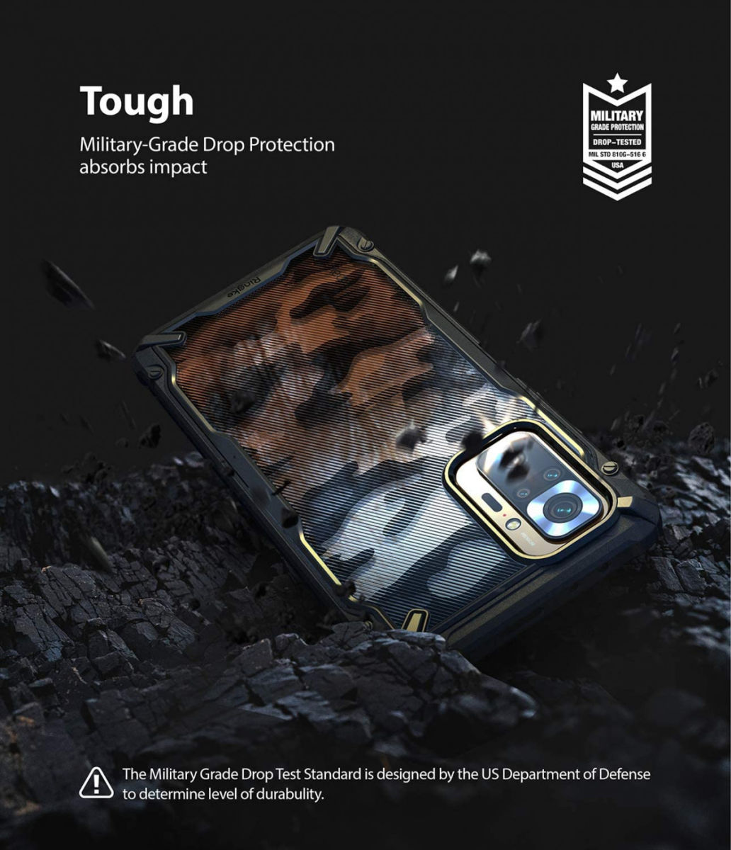 Ringke Fusion X Xiaomi Redmi Note 10 Pro Hoesje Camo Zwart afbeelding 6