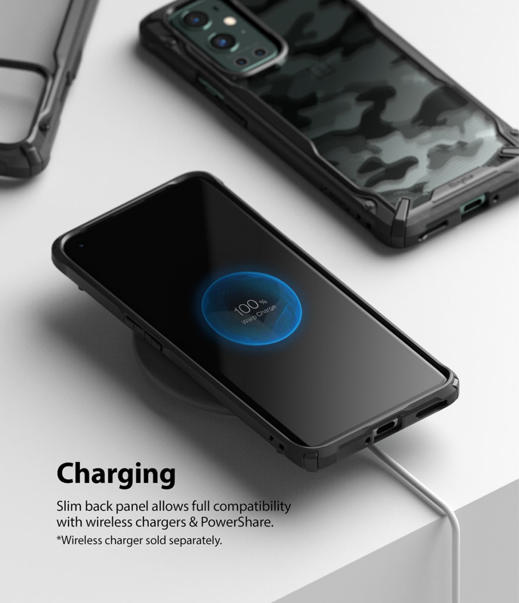 Ringke Fusion X OnePlus 9 Pro Hoesje Back Cover Transparant Zwart afbeelding 4