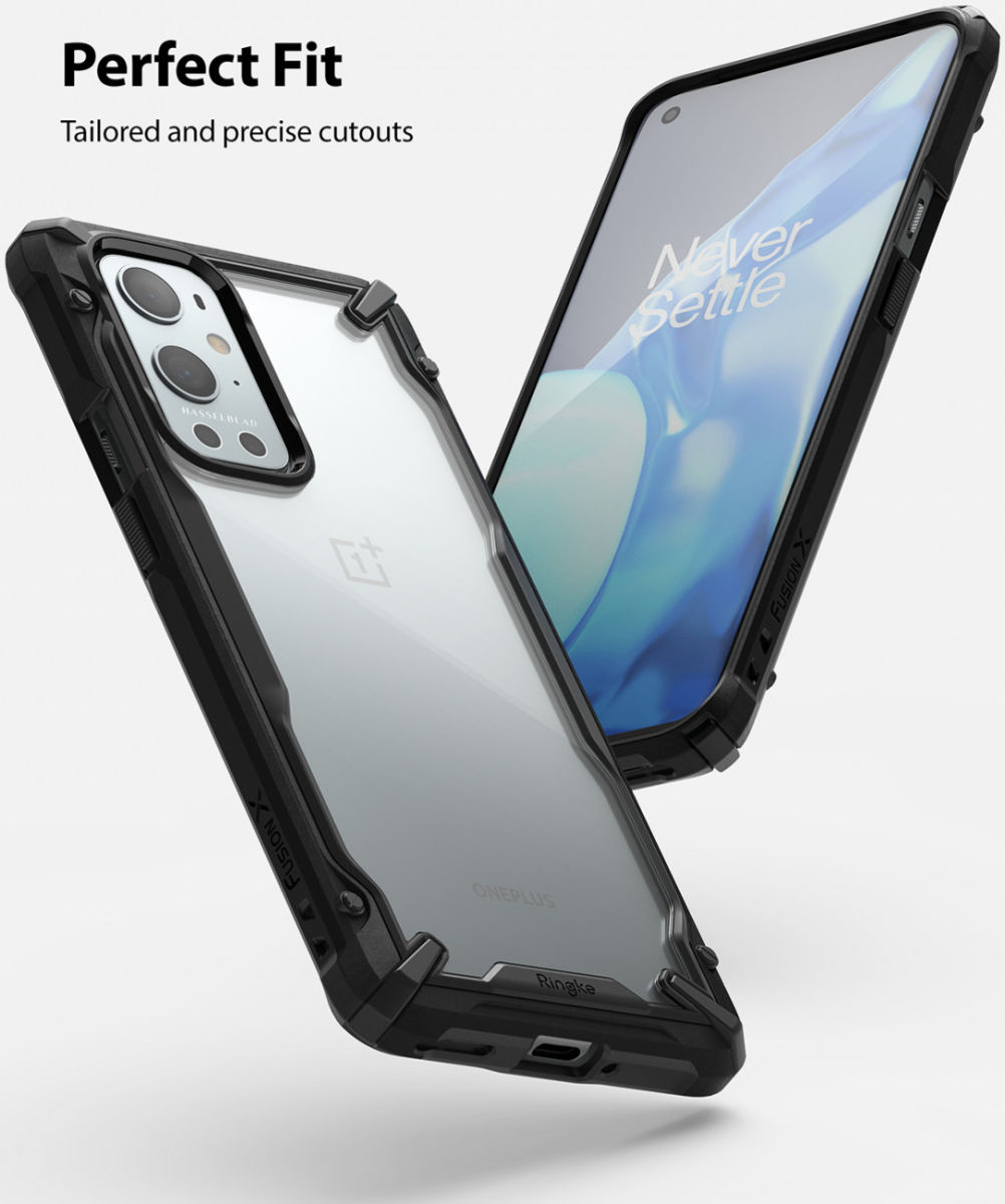 Ringke Fusion X OnePlus 9 Pro Hoesje Back Cover Transparant Zwart afbeelding 2