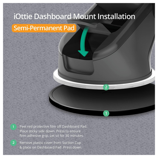 iOttie Sticky Gel Dashboard Pad voor Auto Houders Zwart afbeelding 2