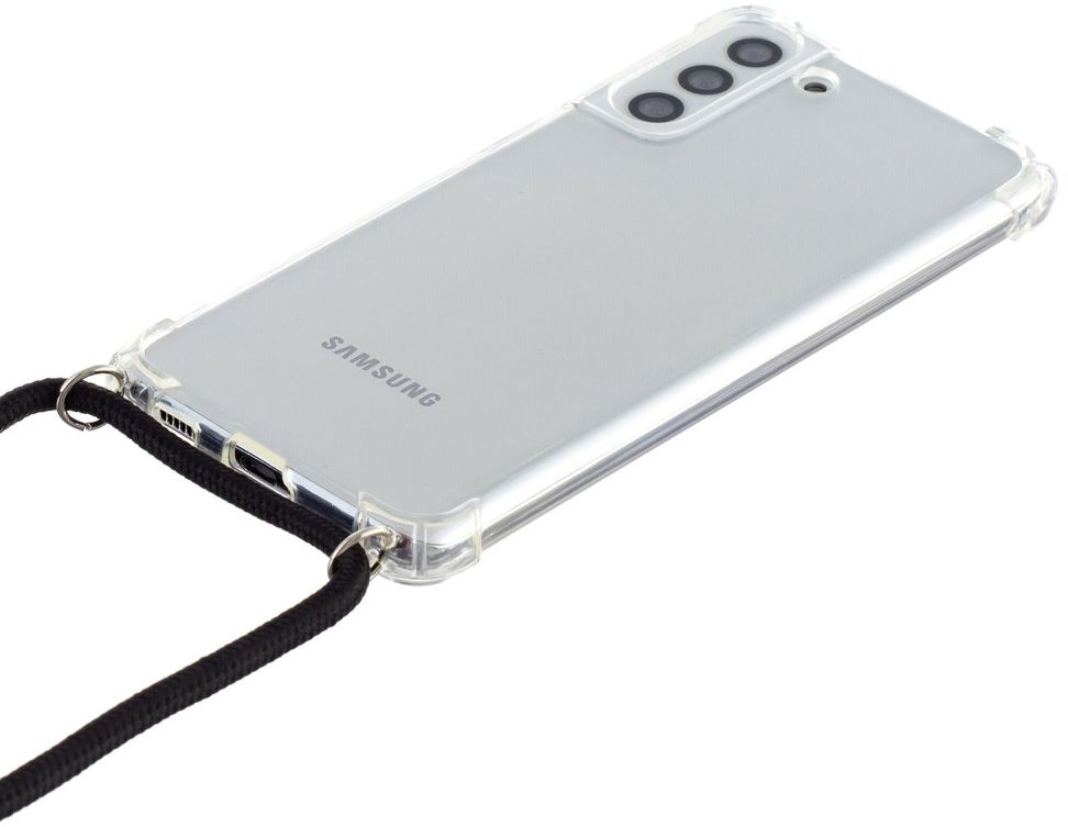 Samsung Galaxy S21 Plus Hoesje met Koord Shockproof TPU Transparant afbeelding 2