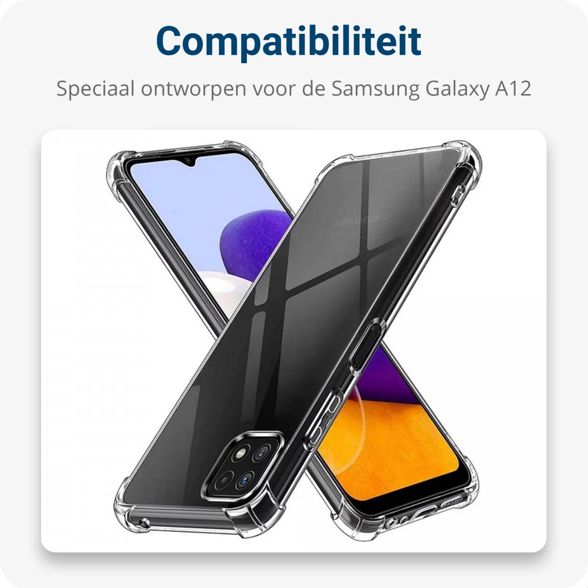 Samsung Galaxy A12 Hoesje met Koord Shockproof TPU Transparant afbeelding 4