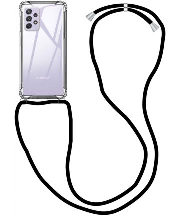 Samsung Galaxy A72 Hoesje met Koord Shockproof TPU Transparant Hoesjes