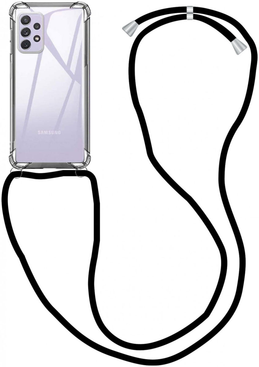 Samsung Galaxy A72 Hoesje met Koord Shockproof TPU Transparant afbeelding 1