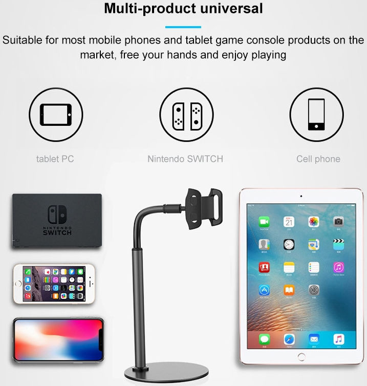 Bureauhouder voor 4.7 tot 12.9 inch Smartphone/iPad/Tablet Zwart afbeelding 10