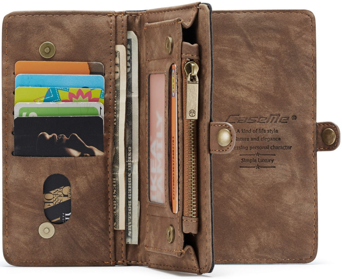 CaseMe 2-in-1 Samsung Galaxy A72 Hoesje Book Case en Back Cover Bruin afbeelding 4