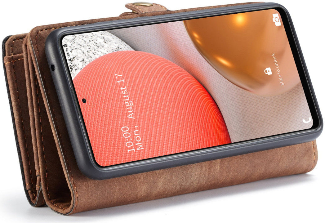 CaseMe 2-in-1 Samsung Galaxy A72 Hoesje Book Case en Back Cover Bruin afbeelding 7
