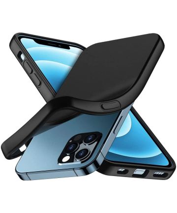 Apple iPhone 12 / 12 Pro Hoesje Flexibel en Dun TPU Zwart Hoesjes