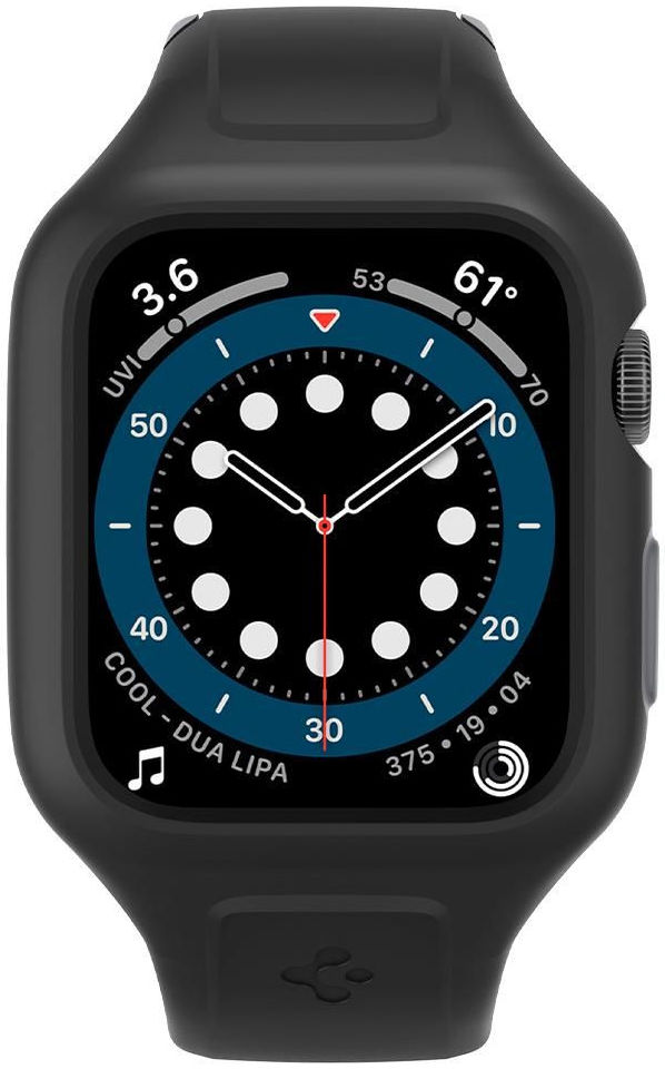 Spigen Liquid Air Pro Apple Watch 44MM Hoesje met Band Siliconen Zwart afbeelding 4