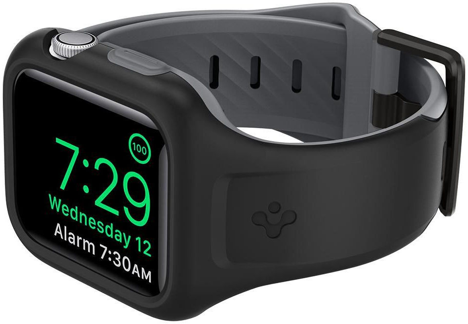 Spigen Liquid Air Pro Apple Watch 44MM Hoesje met Band Siliconen Zwart afbeelding 12