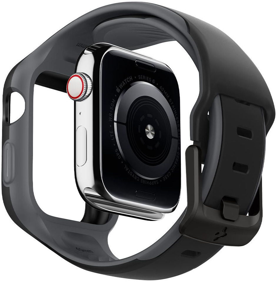 Spigen Liquid Air Pro Apple Watch 44MM Hoesje met Band Siliconen Zwart afbeelding 2