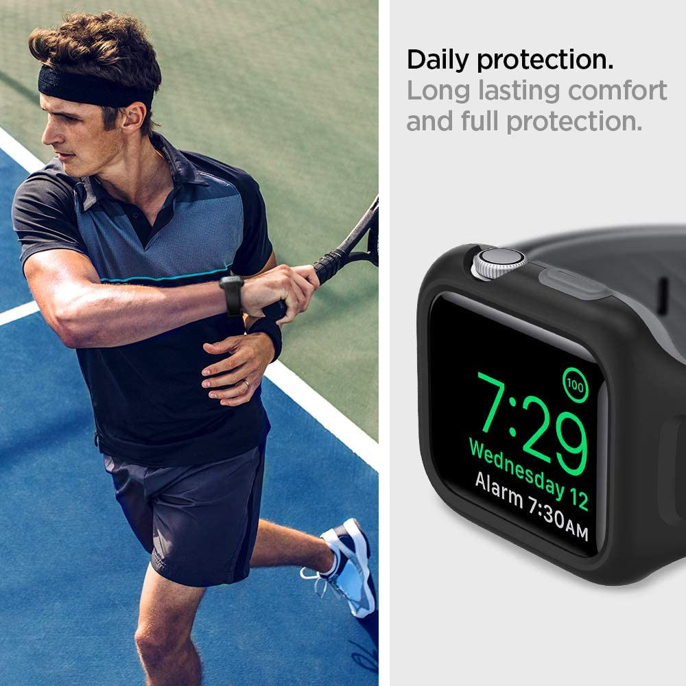 Spigen Liquid Air Pro Apple Watch 44MM Hoesje met Band Siliconen Zwart afbeelding 8
