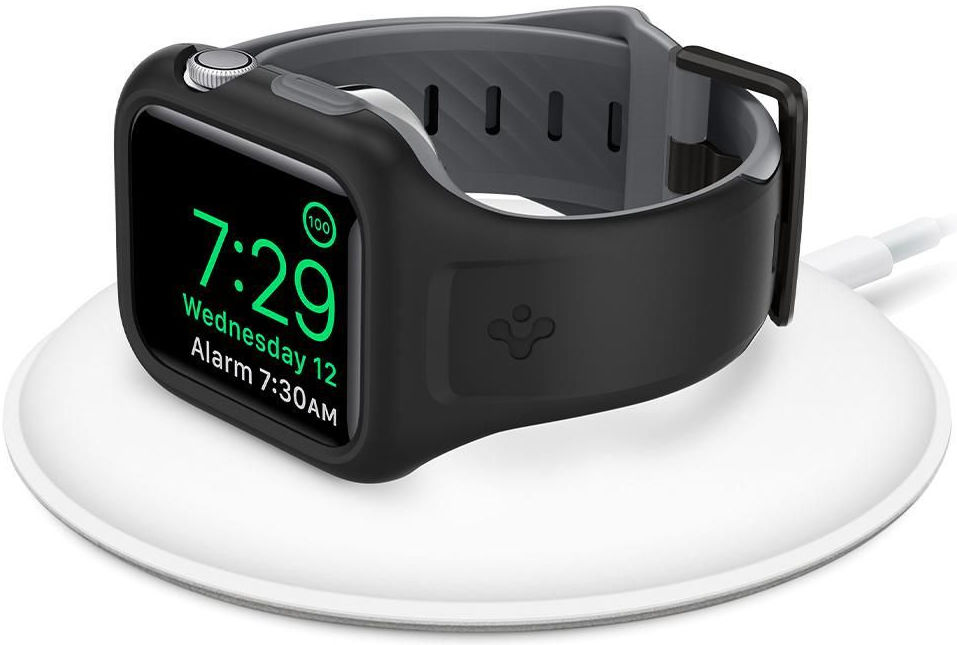Spigen Liquid Air Pro Apple Watch 44MM Hoesje met Band Siliconen Zwart afbeelding 11