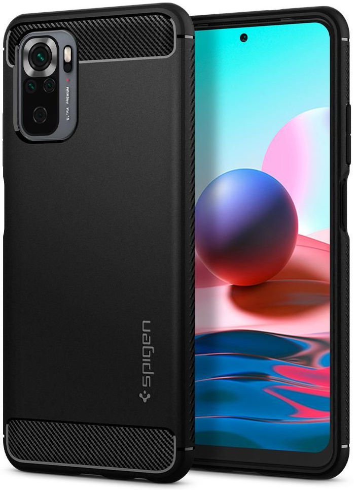 Spigen Rugged Armor Xiaomi Redmi Note 10/10S Hoesje Back Cover Zwart afbeelding 1