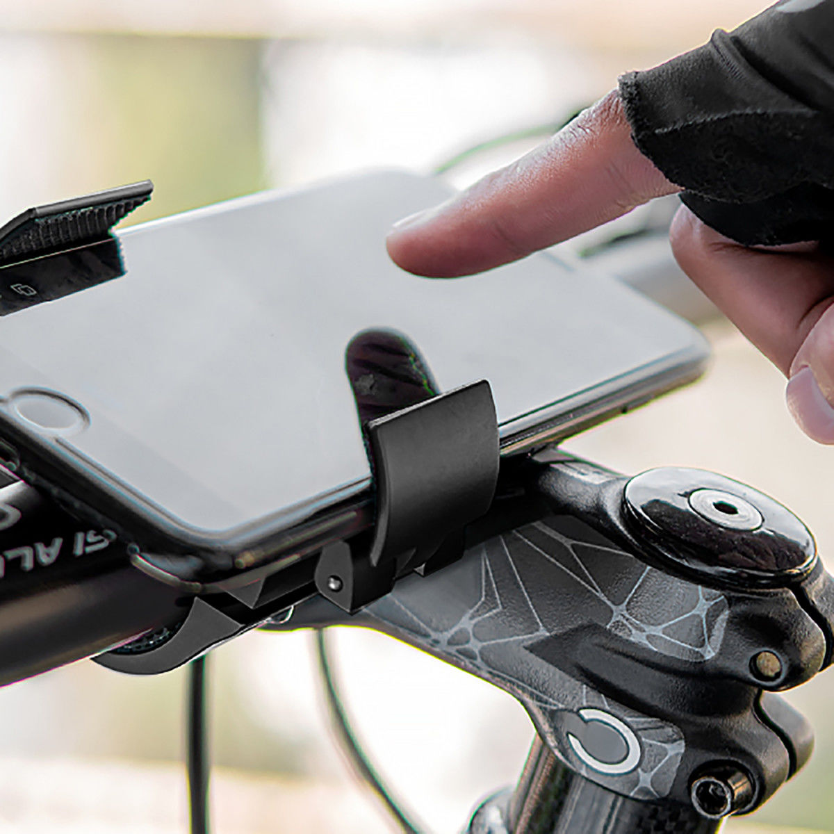 4smarts Ringmount Compacte Telefoonhouder voor Fiets Zwart afbeelding 3