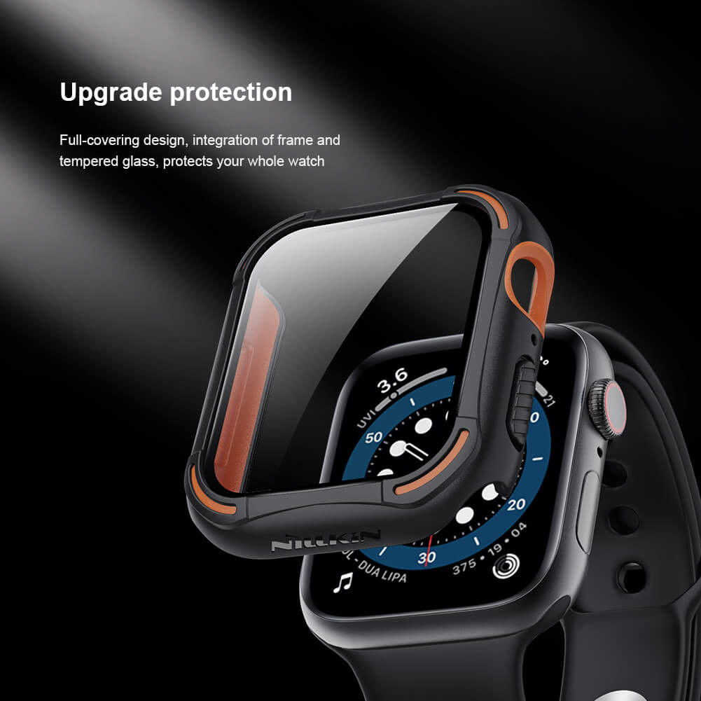 Nillkin Apple Watch 44MM Hoesje Bumper met Tempered Glass Groen afbeelding 10