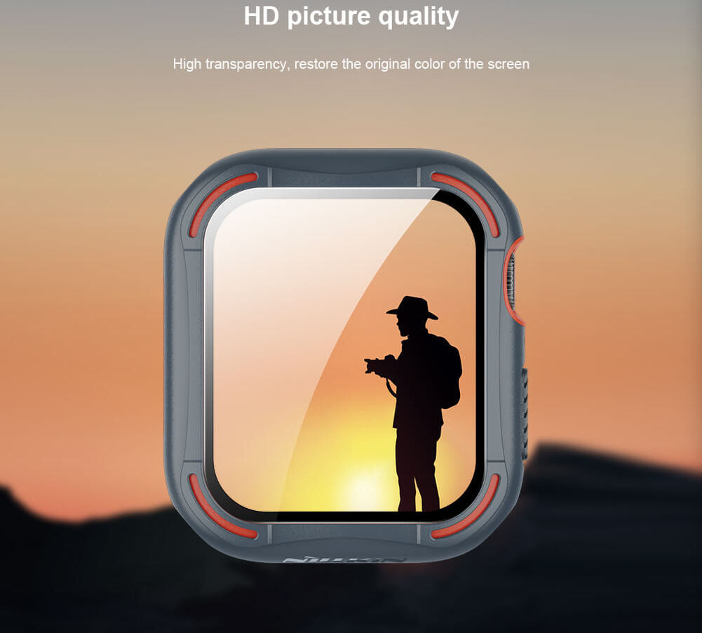 Nillkin Apple Watch 44MM Hoesje Bumper met Tempered Glass Groen afbeelding 7
